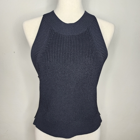 ARITIZIA WILFRED Crevier Black Knit Halter Tank Top Size Medium - Picture 1 of 10